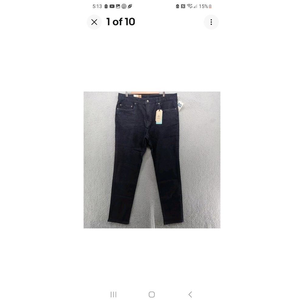 prAna Jeans Mens 30x32 Blue Dark Wash Hillgard Slim Fit Tapered Rinse Wash Denim